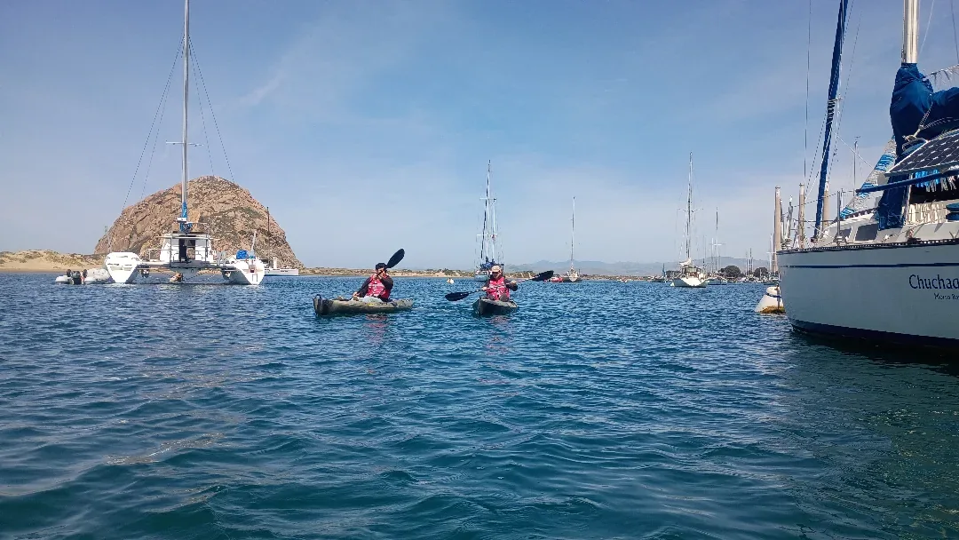 Morro Rock rising over the bay